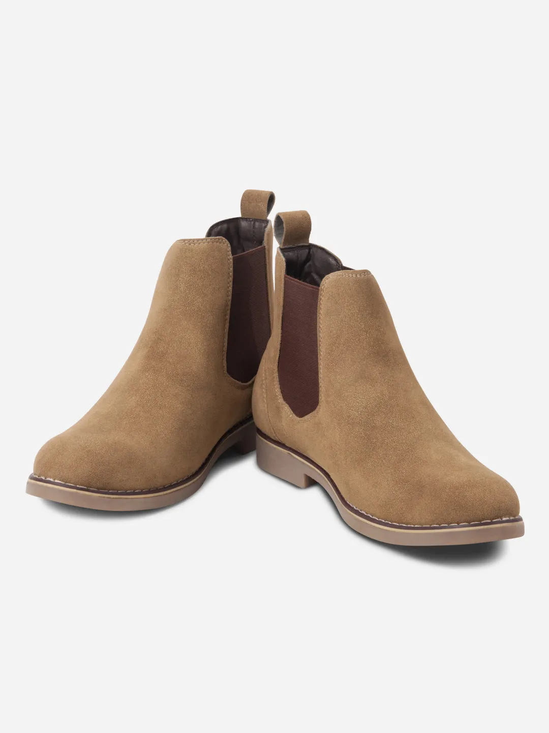 Trail Ease Quick Dash Men's Beige Suede Smart Casual Chelsea Boots (IX3037)