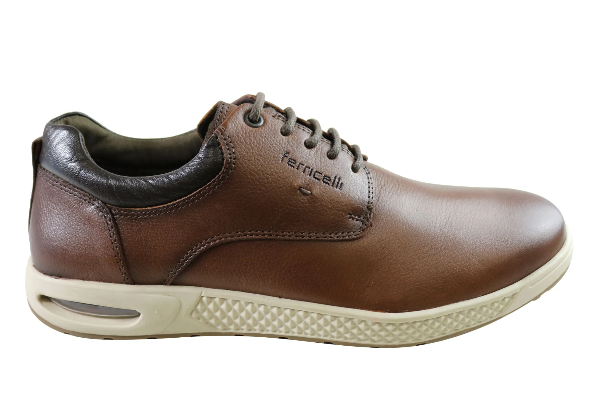 Mule Style Refined Edge Ferricelli Benny Mens Leather Lace Up Casual Shoes Made In Brazil