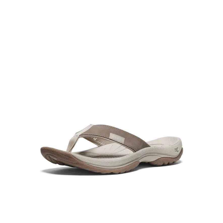 Trail Step waterproof Women's Kona Leather Flip-Flop  |  Brindle/Silver Birch