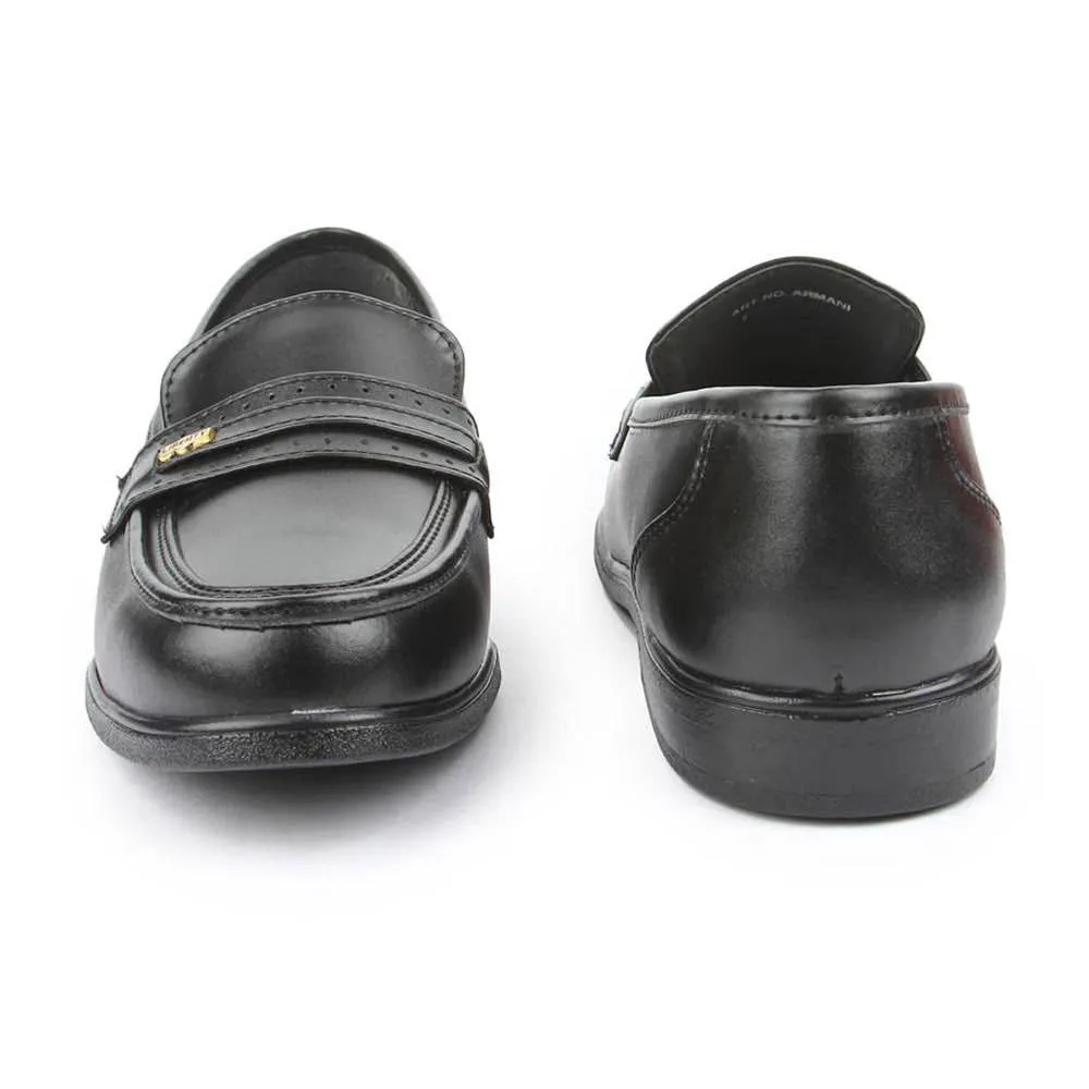 Calm Walk Modern Line Fortune (Black) Classic Loafer Shoes For Men ARMANI By Liberty