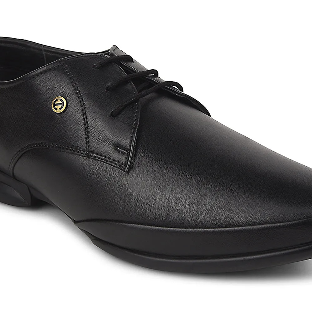 Healers Black Formal Lacing Derby Shoes For Men J757-02 By Liberty Double Stitch