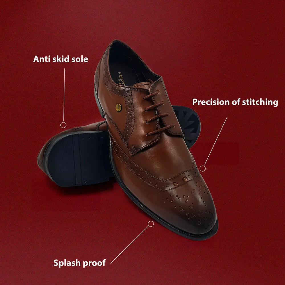 Quick Shade Fortune Tan Lacing Formal Oxford Shoes For Men BELGIUM01E By Liberty