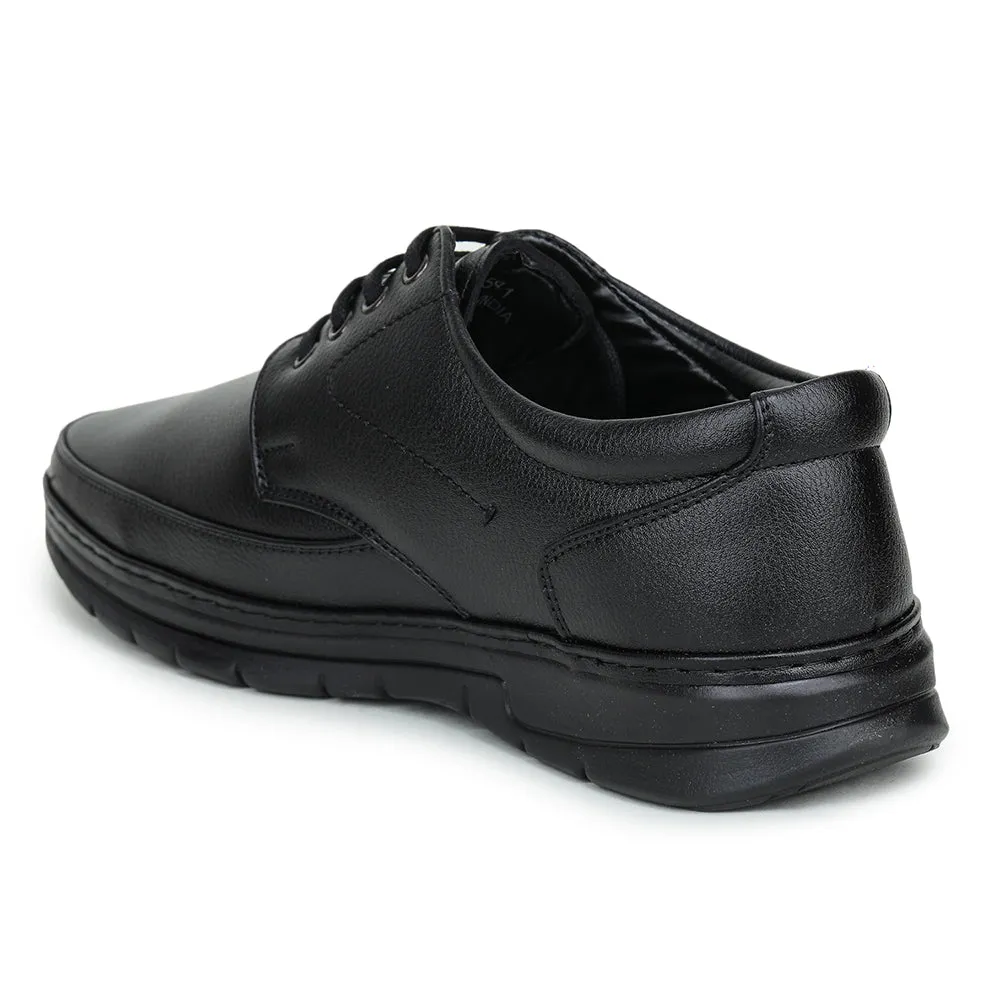 Crisp Look Square Toe Fortune Black Formal Lace Up Shoes For Men ER-35 By Liberty