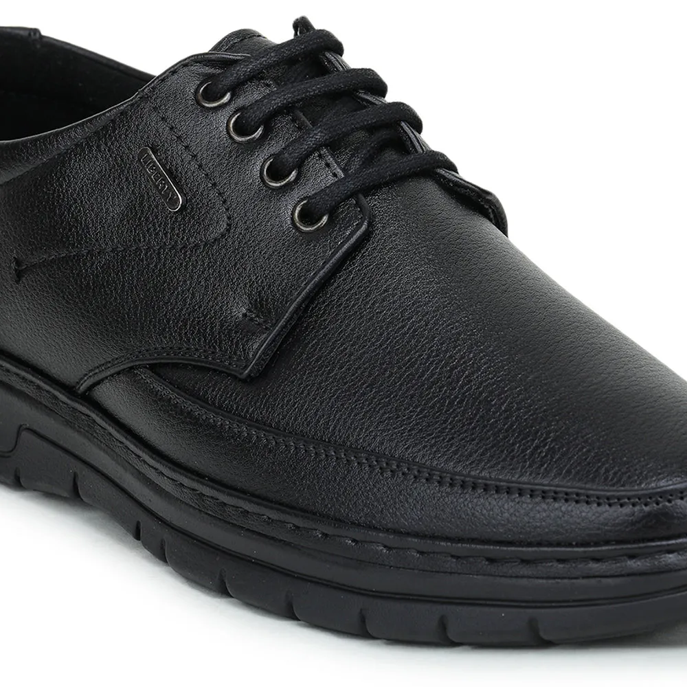 Stretchable Soft Pad Fortune Black Formal Lace Up Shoes For Men ER-35 By Liberty