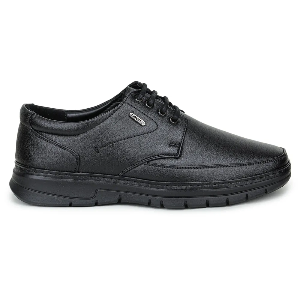 Fortune Black Formal Lace Up Shoes For Men ER-35 By Liberty Main Shade velvet feel