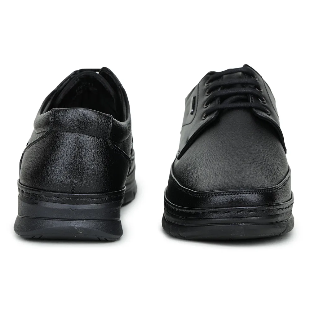 Fortune Black Formal Lace Up Shoes For Men ER-35 By Liberty Sleek Design Breathable mesh
