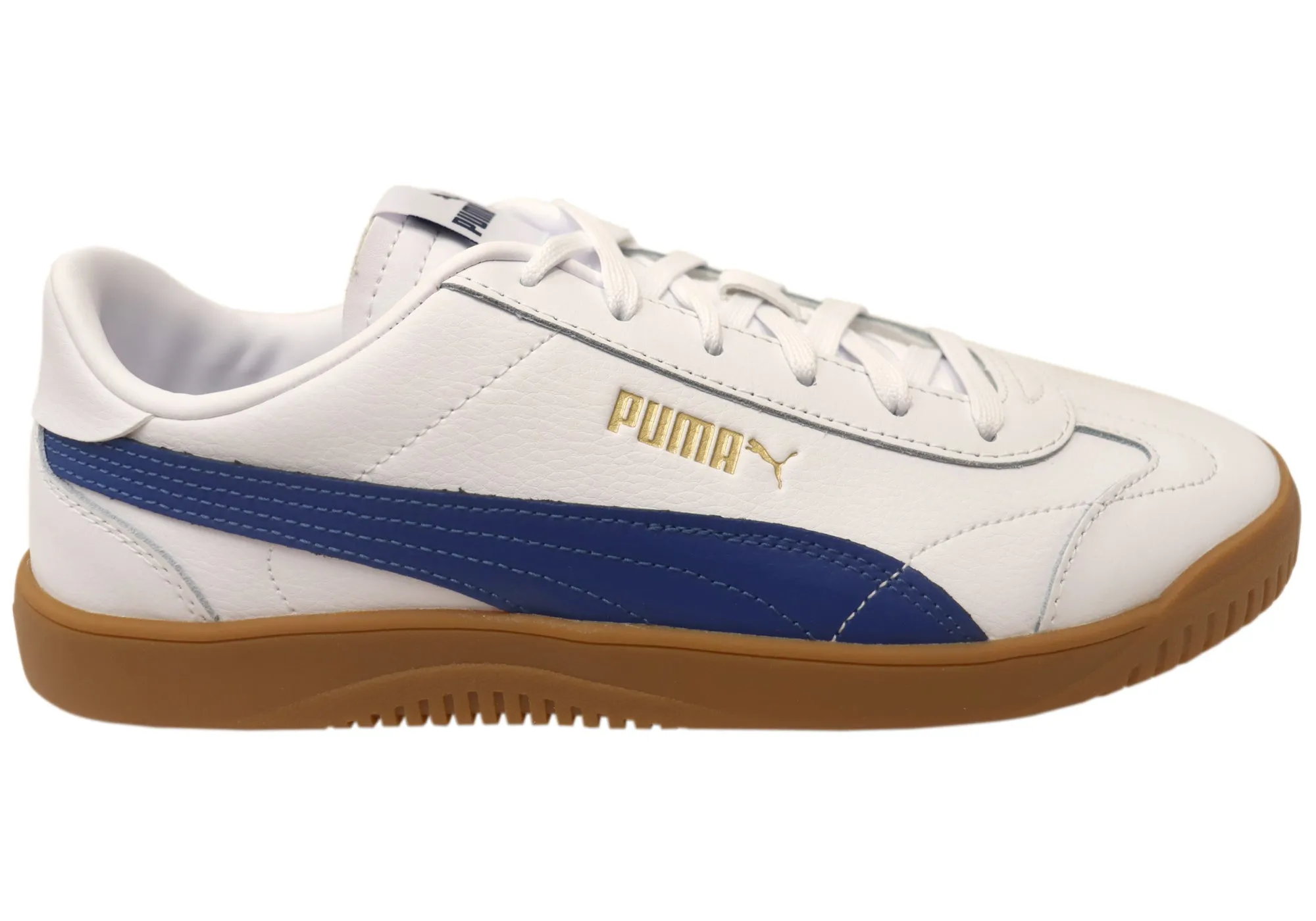 Puma Mens Club 5v5 Comfortable Leather Lace Up Sneakers Date Stroll SweatWicking