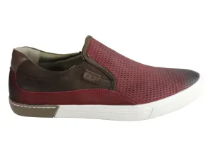 Ferricelli Kelvin Mens Leather Slip On Casual Shoes Made In Brazil Day Wear Soft Base