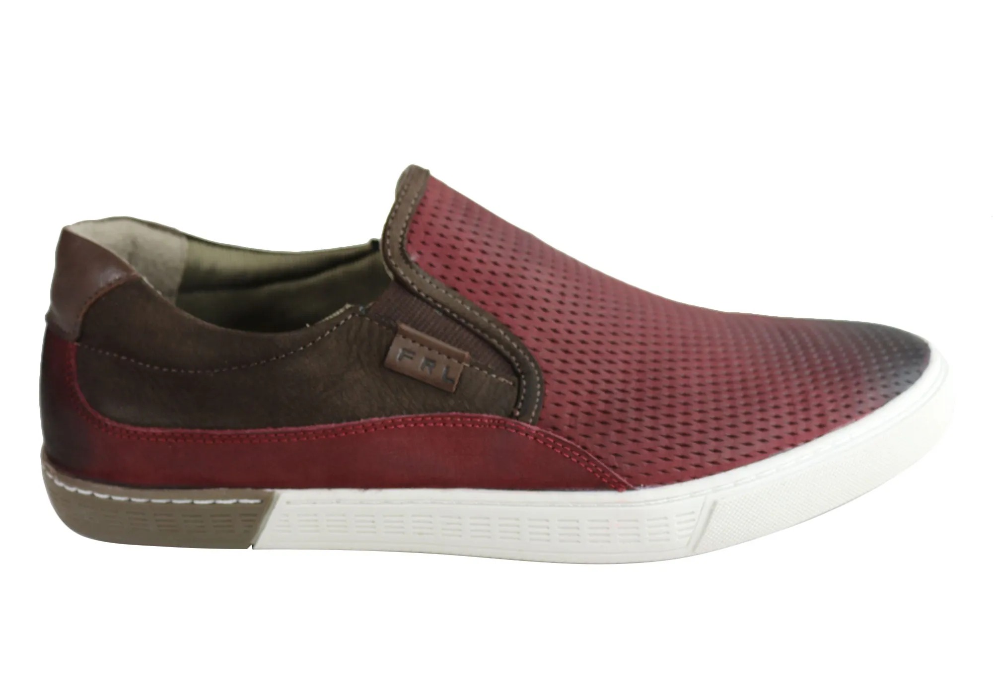 Ferricelli Kelvin Mens Leather Slip On Casual Shoes Made In Brazil Day Wear Soft Base