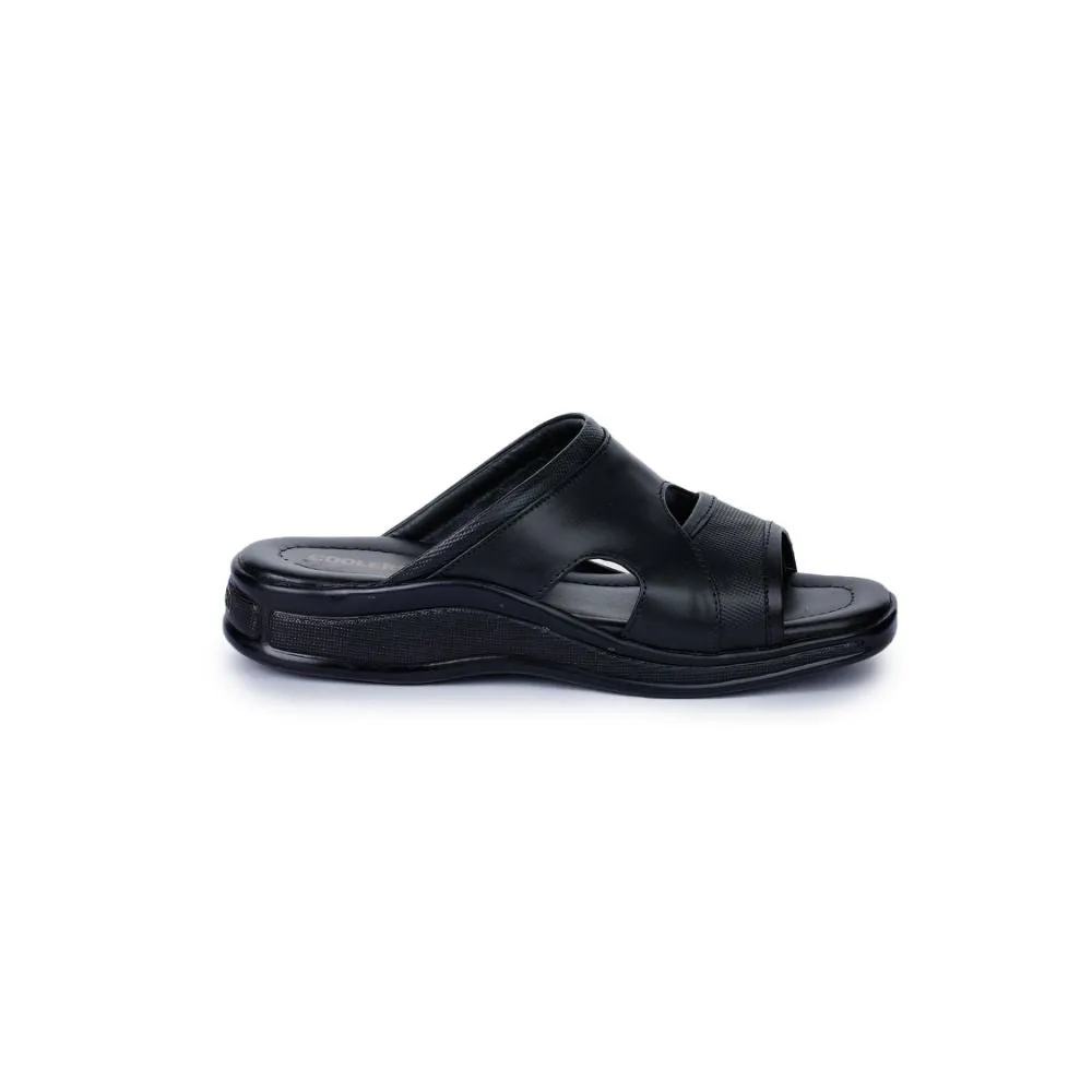 Coolers Casual (Black) Slippers For Men 2050-12 By Liberty Shockproof Cyber Mode