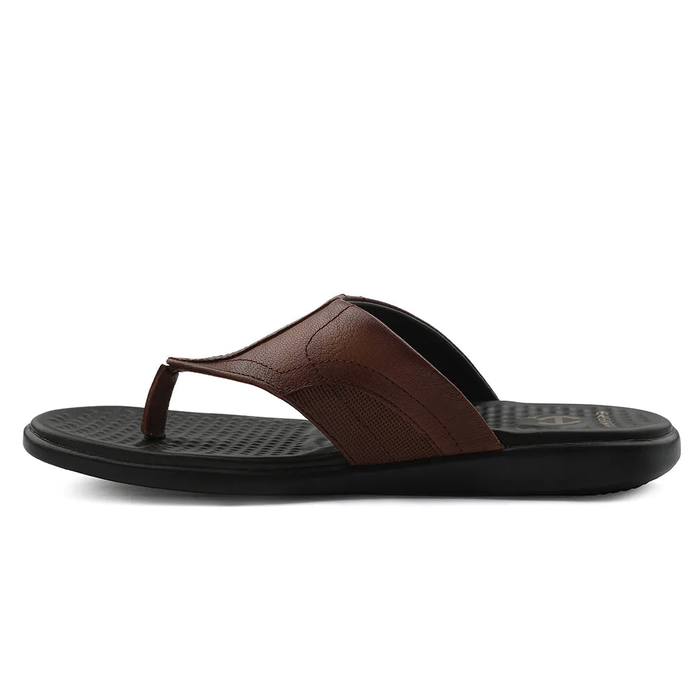 Healers Tan Casual Slipper For Men RELIEF-1 By Liberty Clean Line