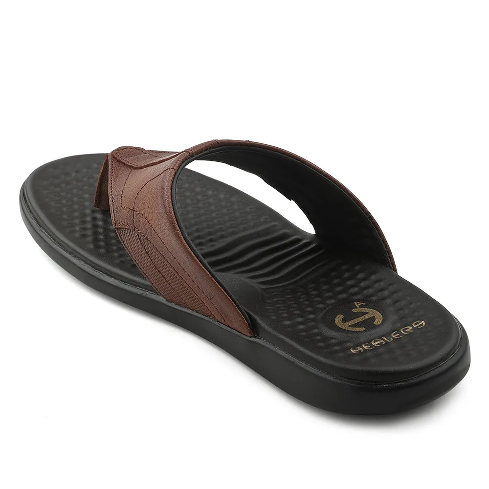 Healers Tan Casual Slipper For Men RELIEF-1 By Liberty Fashionable Concert Mood