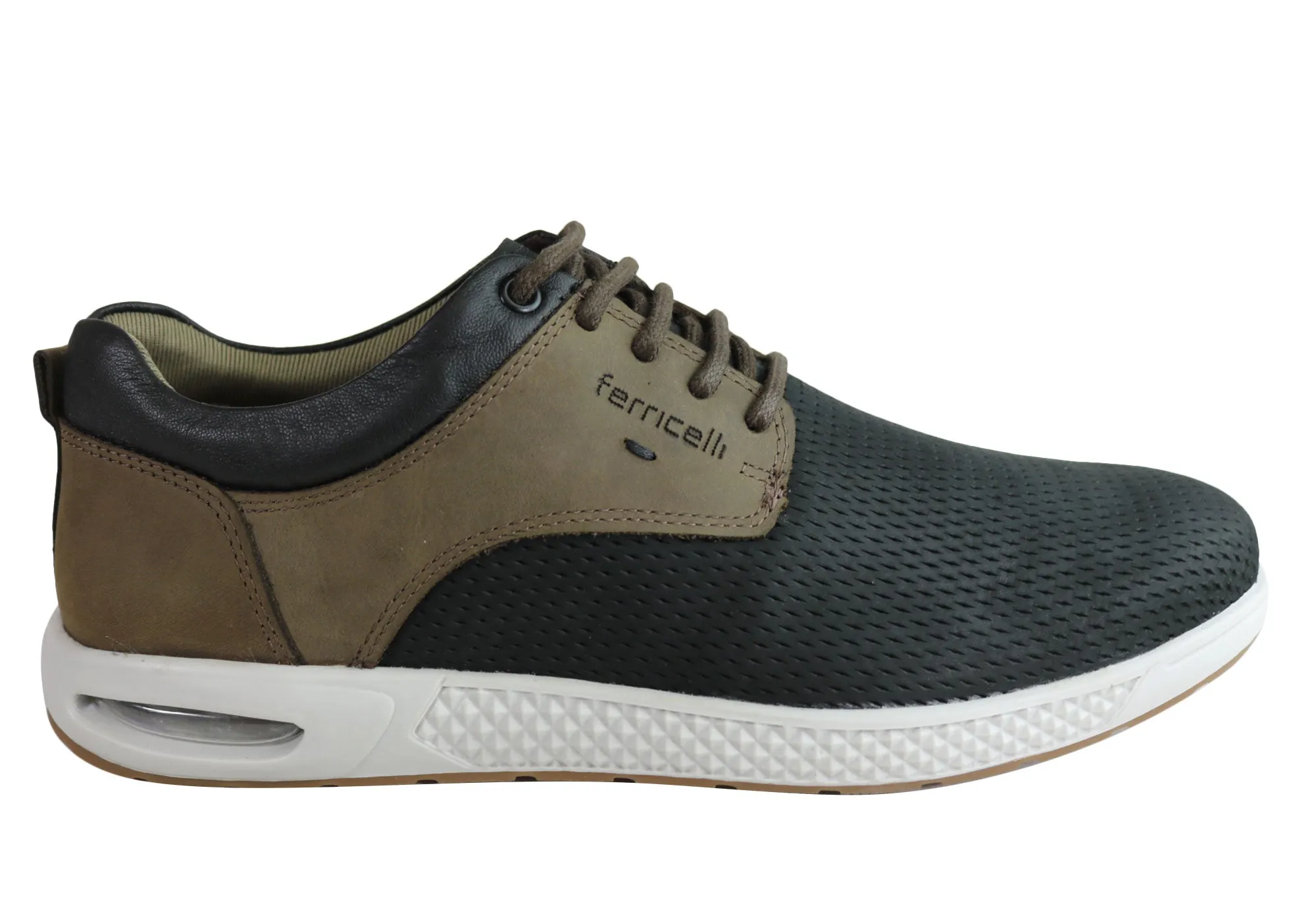 Ferricelli Burke Mens Leather Lace Up Casual Shoes Made In Brazil Mint Cool