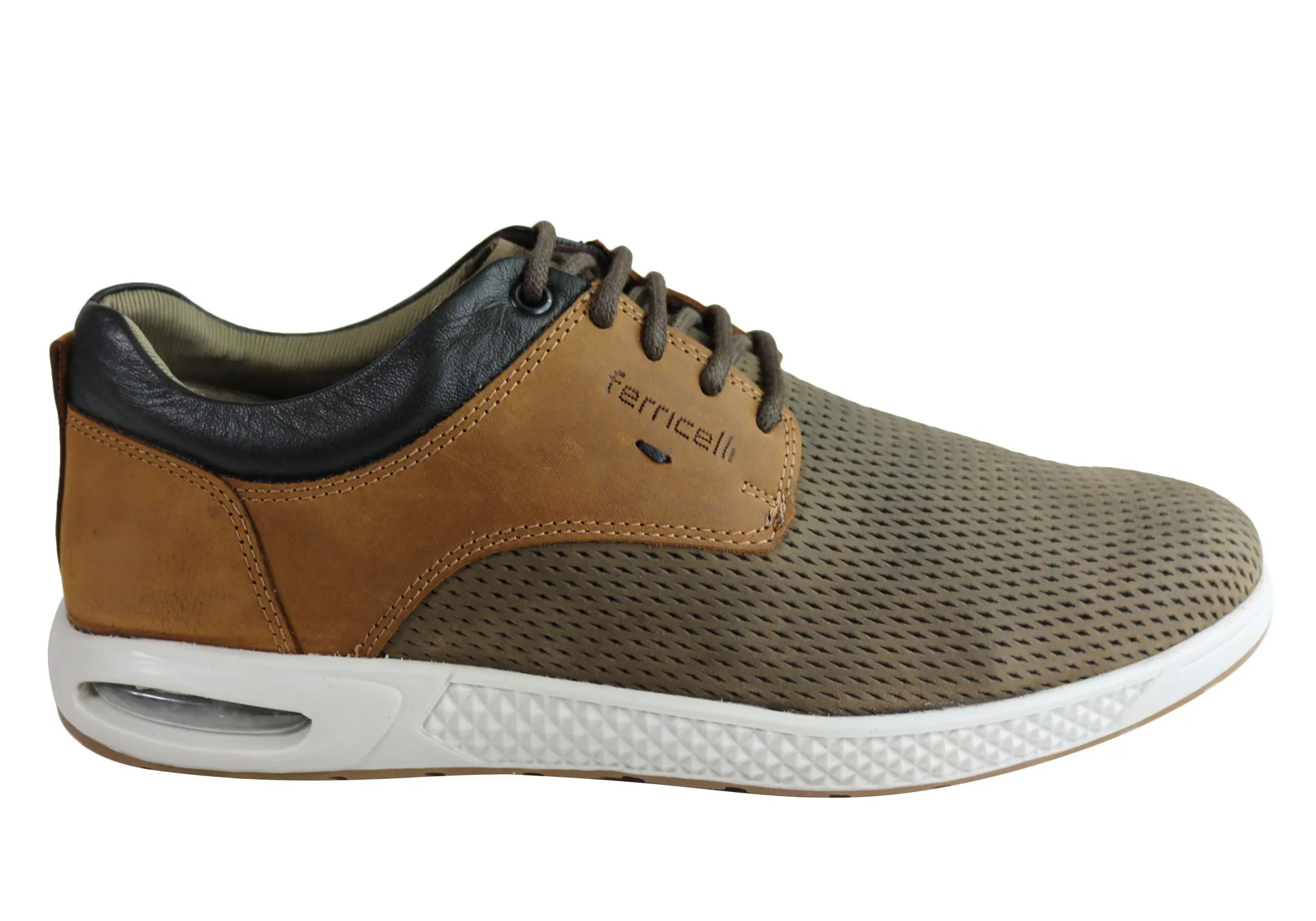Shine Hike hot climate Ferricelli Burke Mens Leather Lace Up Casual Shoes Made In Brazil
