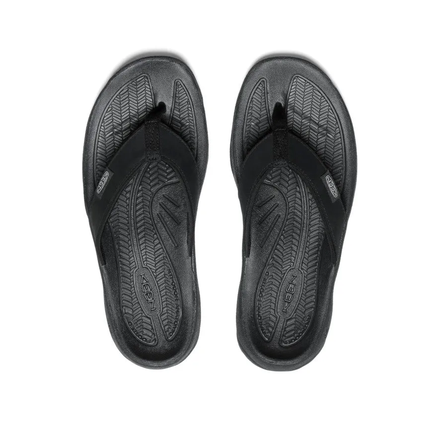 Women's Kona Leather Flip-Flop  |  Black/Vapor Anti Slip Relaxation Step