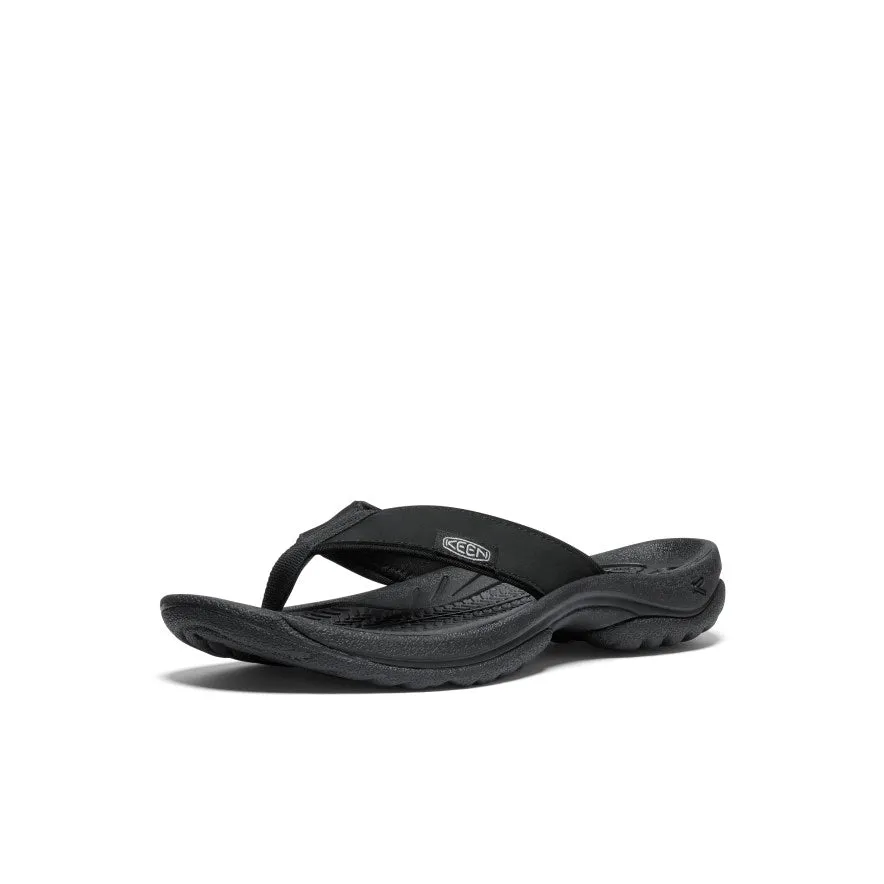 Women's Kona Leather Flip-Flop  |  Black/Vapor Comfort Soft Clean Shape