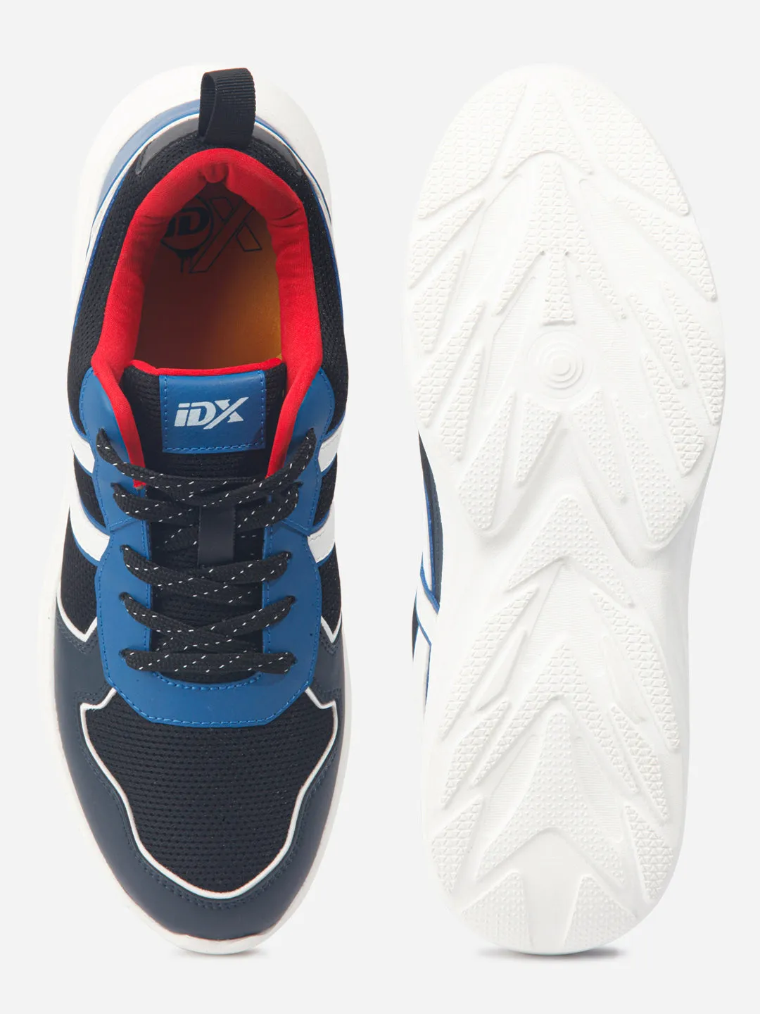 Elegant shock absorption Ultra Responsive Cushioning Men's Colourblocked Black Lace Up Sneakers (IX7129)