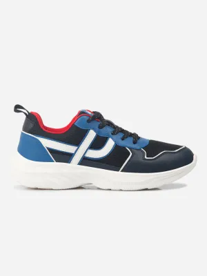 Men's Colourblocked Black Lace Up Sneakers (IX7129) Active Wear City Stroll