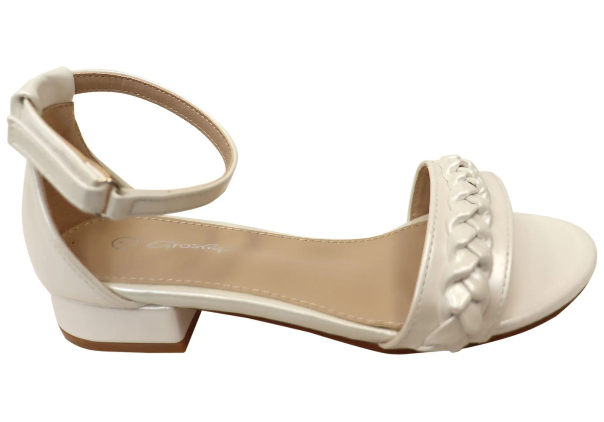 Grosby Lizzy Lou Kids Girls Low Heel Sandals Anti Odor
