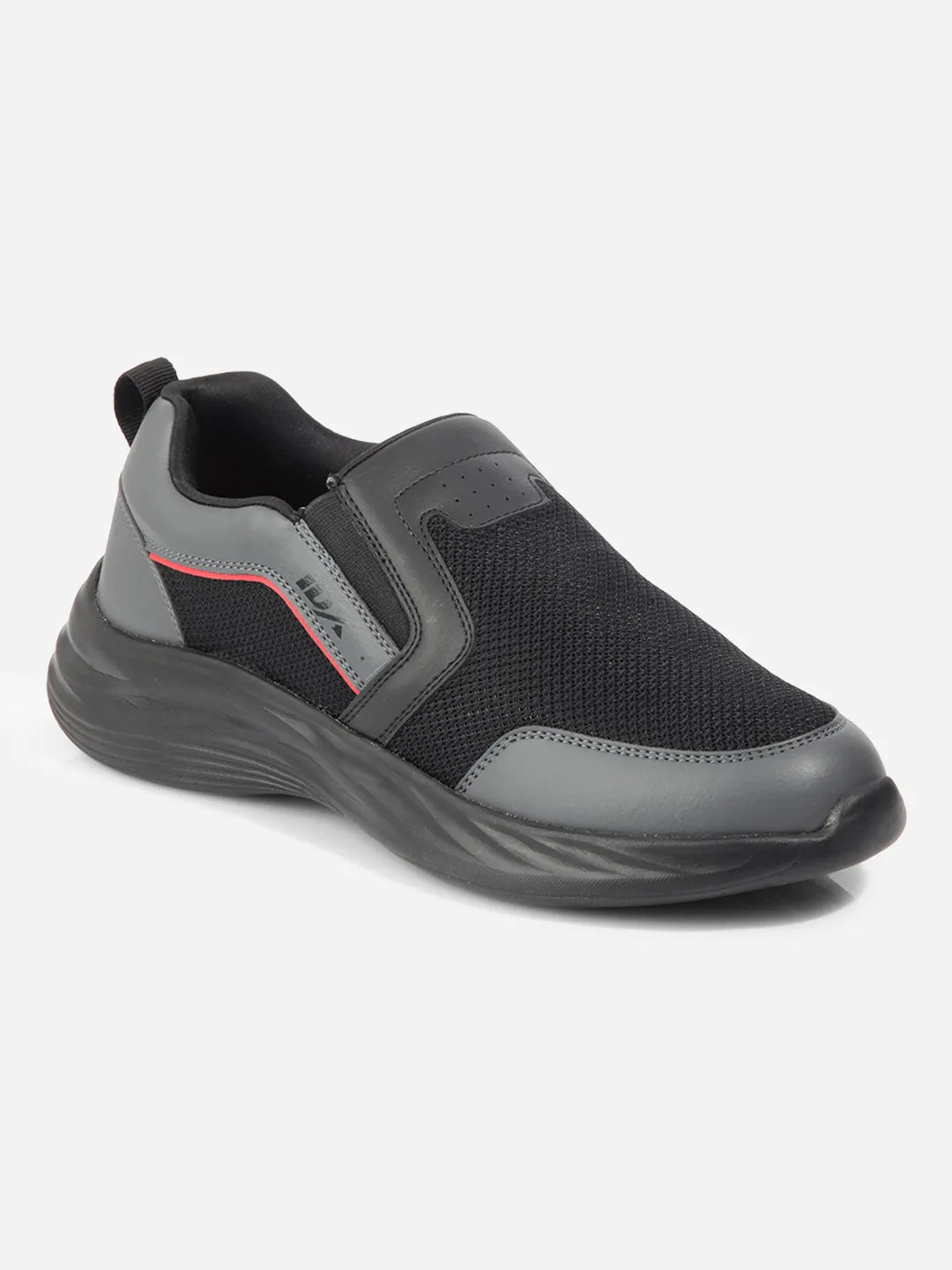 Universal Look Abrasion Resistant Outsole Men's Black Slip On Sneakers IX7130