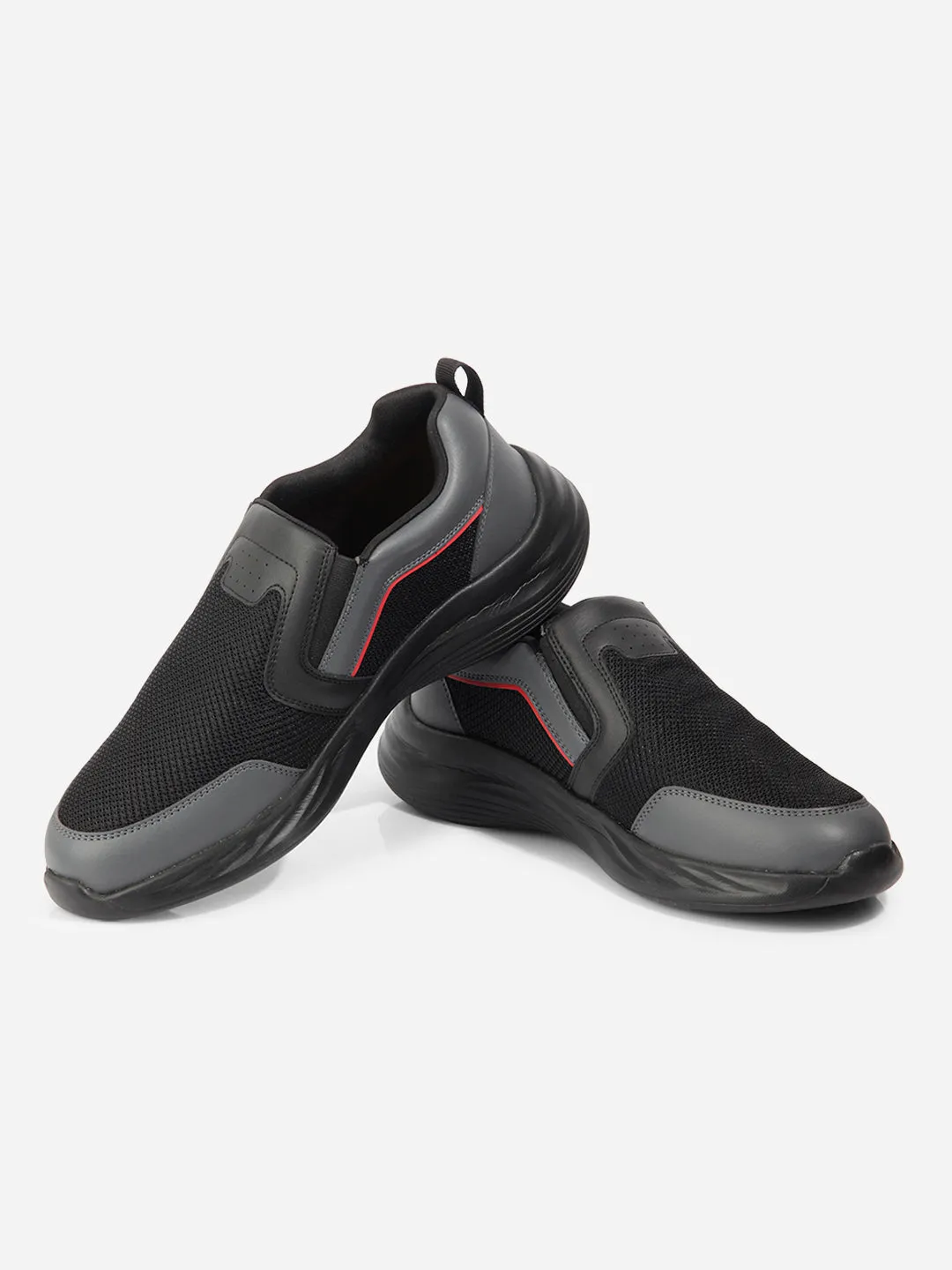 Style Lovers Men's Black Slip On Sneakers IX7130
