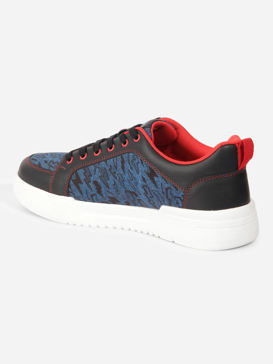 Men's Navy Black Textured Sneakers IX6019 Minimalist Look All-day lining