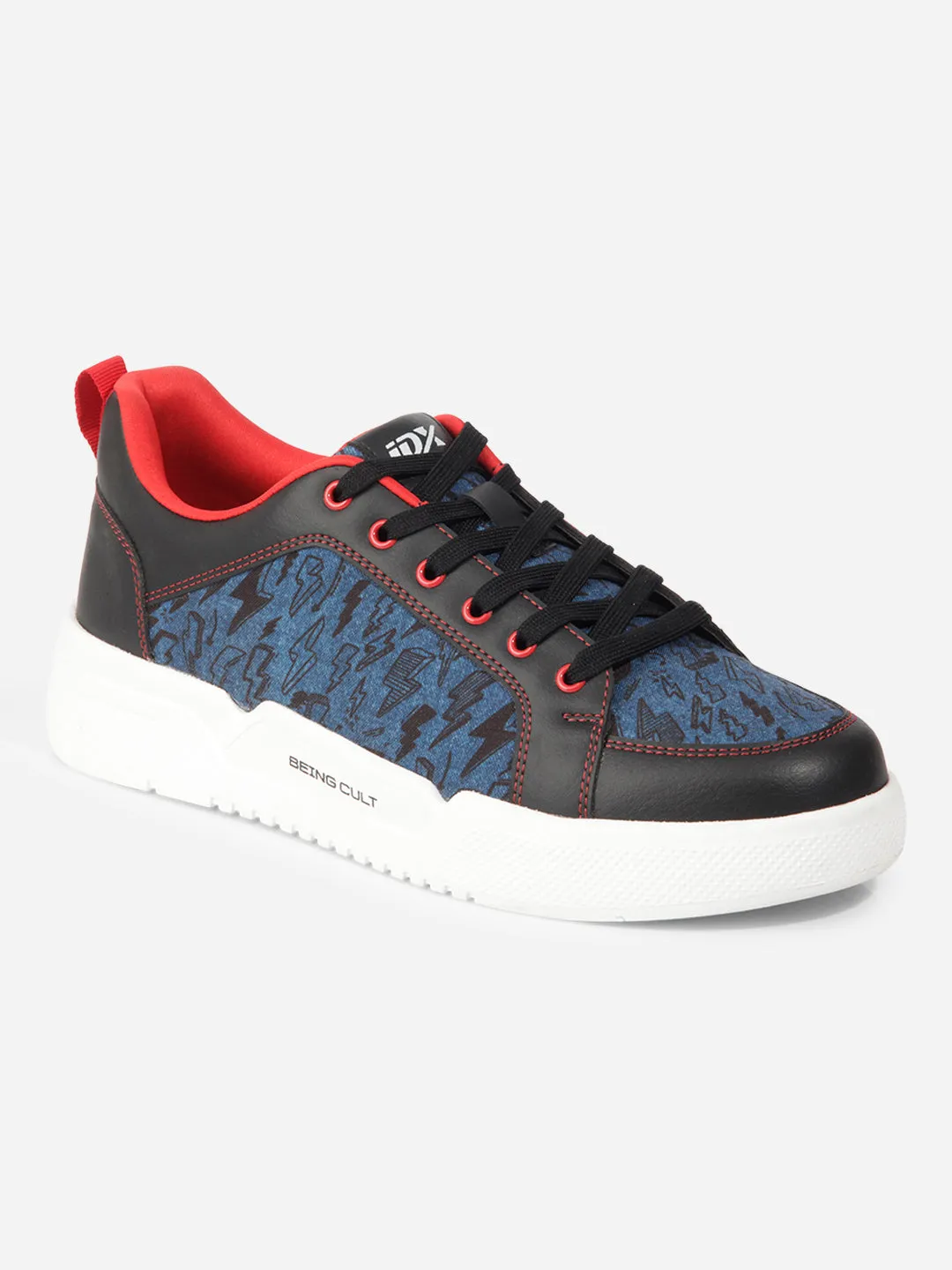 Men's Navy Black Textured Sneakers IX6019 Urban Minimal