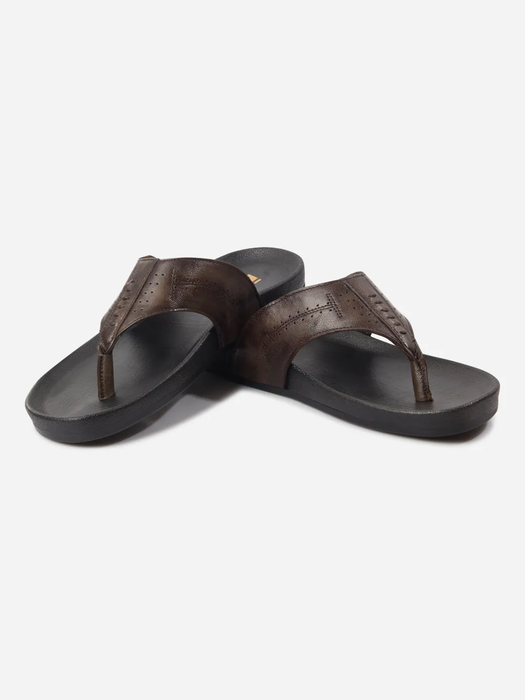 Men's Brown Thong Sandal (ID4228) Canvas Ring Walk