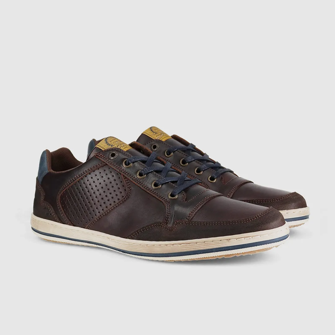 Cloudy Step Ankle Style Crest Casual Shoes Dark Brown
