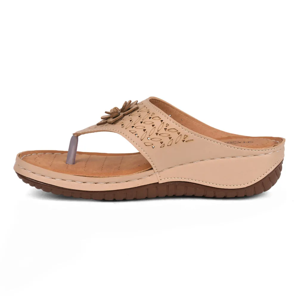 Senorita Casual Beige Slippers For Women LAF-756 By Liberty Island Step Canvas Cool