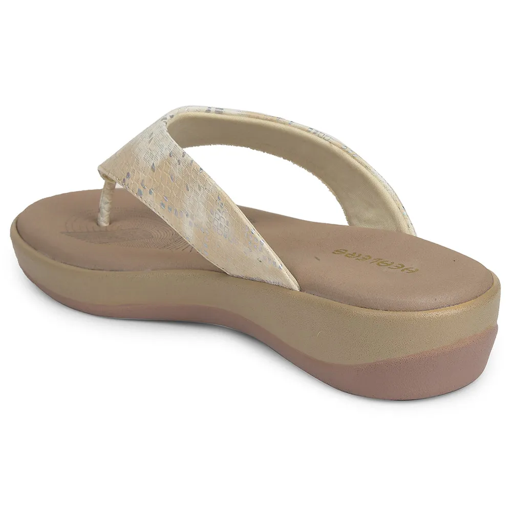 Healers Golden Casual Slipper For Women JJL-12 By Liberty Dry Base Pool Ready