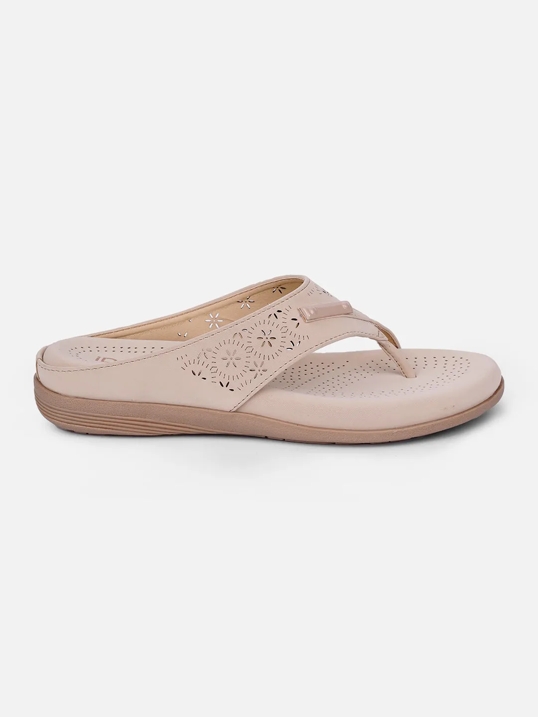 Breathability Training Ready Women's Cream Thong Sandals (IU6009)