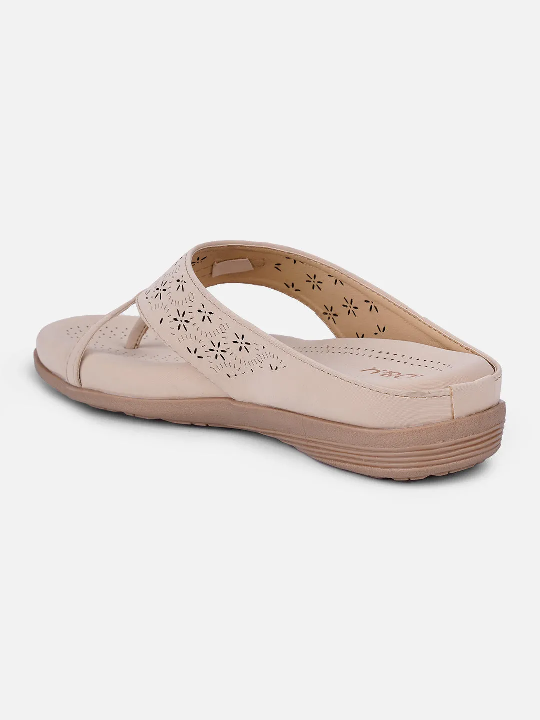 Women's Cream Thong Sandals (IU6009) Effortless Foot Slip Ultimate Slip-On