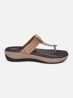 Effortless Foot Step Women's Beige Thong Sandals (IU6002)