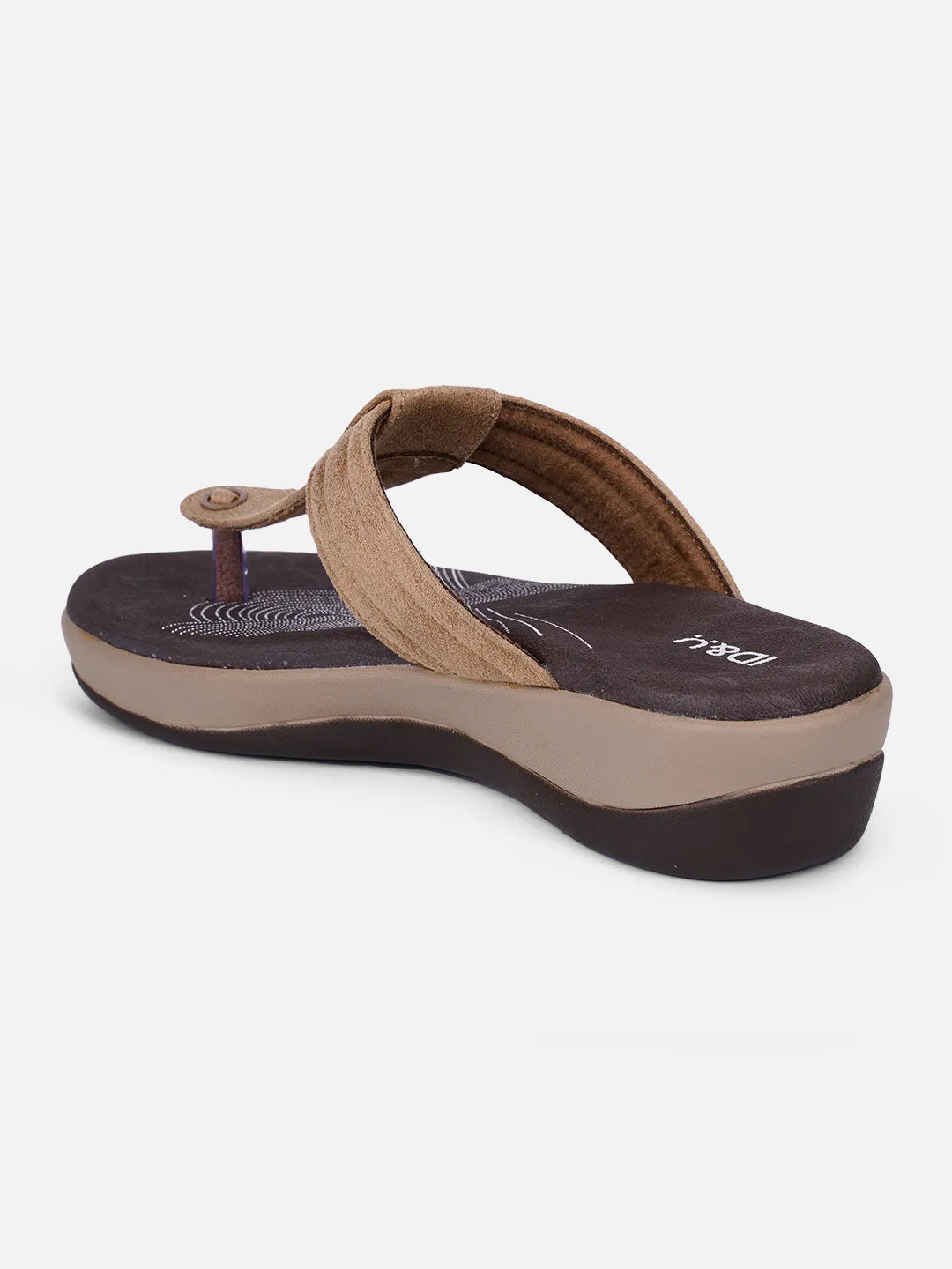 Indoor Use Women's Beige Thong Sandals (IU6002)