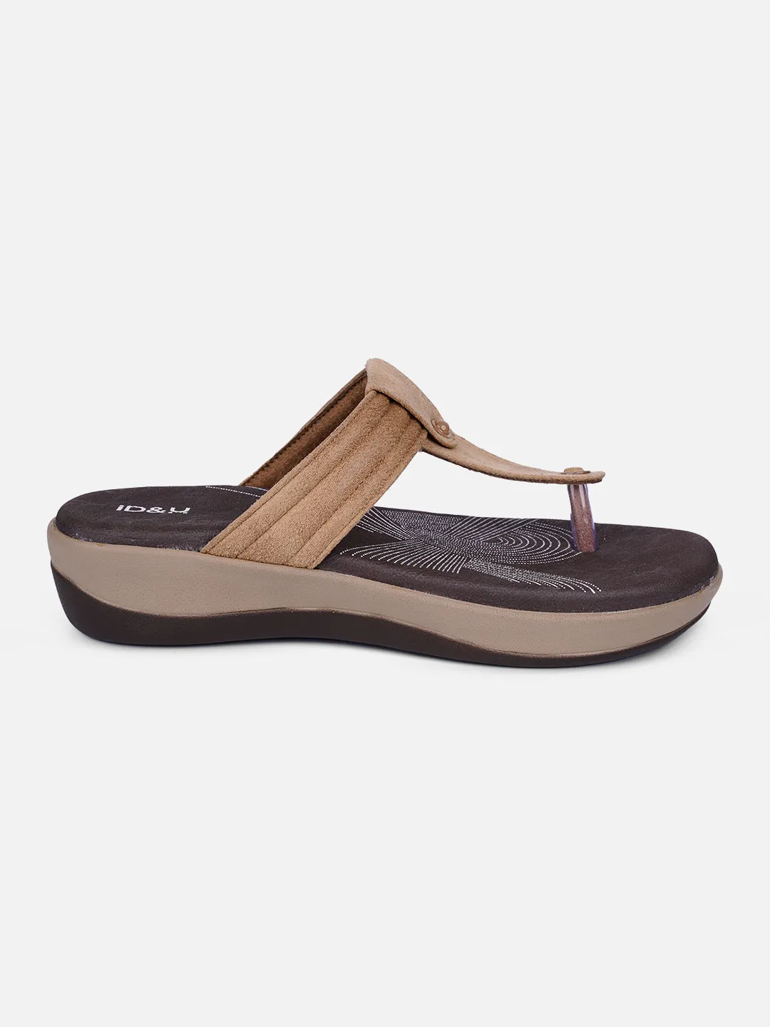 Effortless Foot Step Women's Beige Thong Sandals (IU6002)