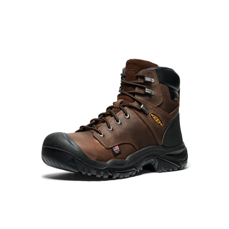 Effortless Beach Wear Casual Walk Men's Mt Vernon II 6" Waterproof Boot (Steel Toe)  |  Dark Earth/Black