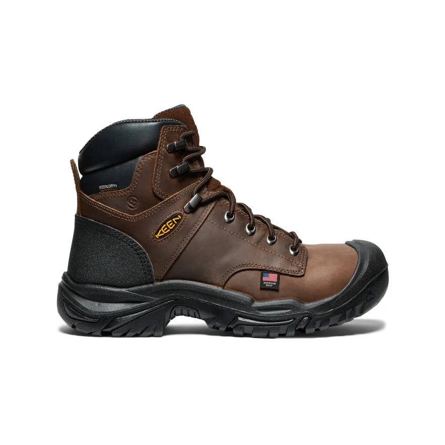 Men's Mt Vernon II 6" Waterproof Boot (Steel Toe)  |  Dark Earth/Black Easy Beach Wear Cushioned Sole