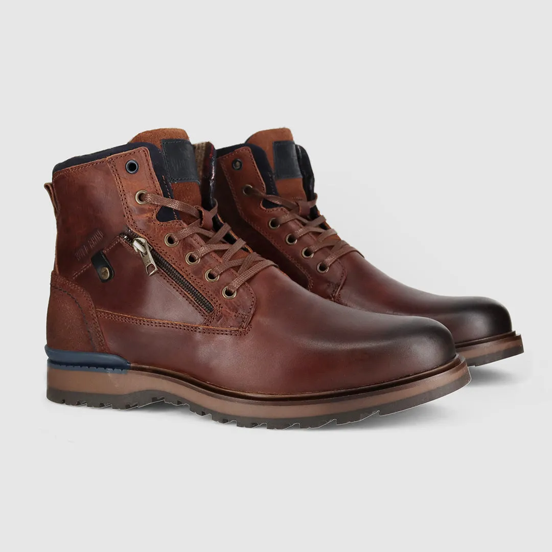 Weatherproof Stout Lace Up Boots Dark Brown