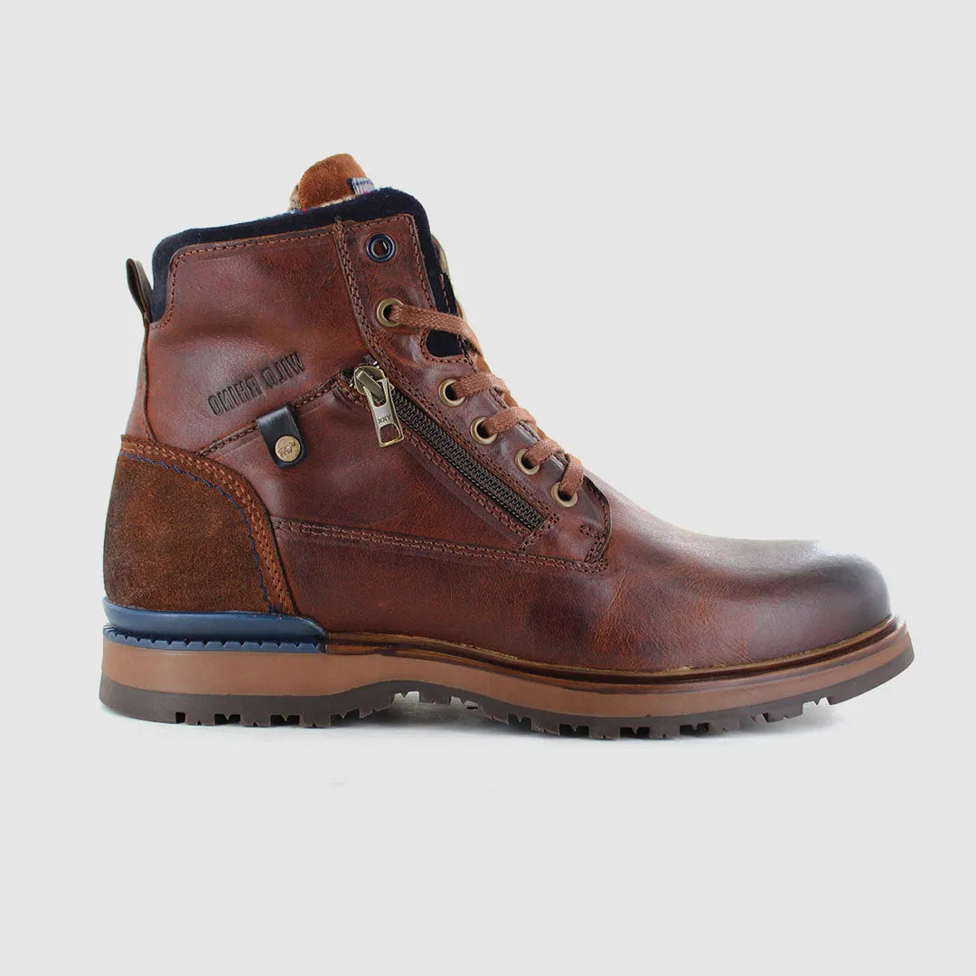 Wide Cut Stout Lace Up Boots Dark Brown