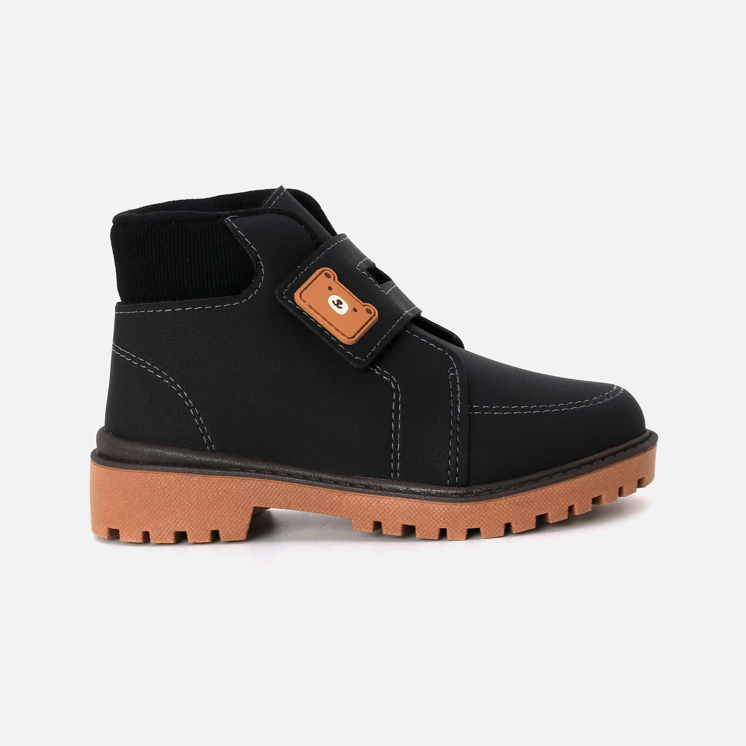 Canvas Material Knit Top BOYS CASUAL VELCRO BOOTS