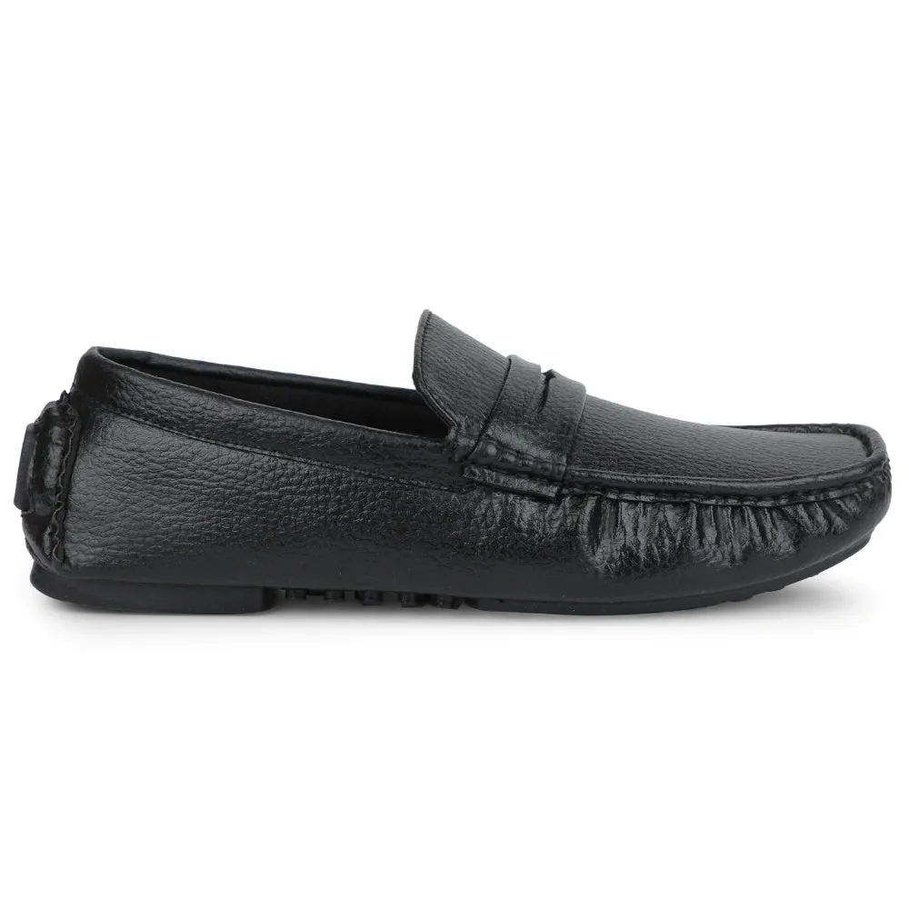 Fortune Black Formal Loafers For Men CLASSIK-2E By Liberty Refined Detail
