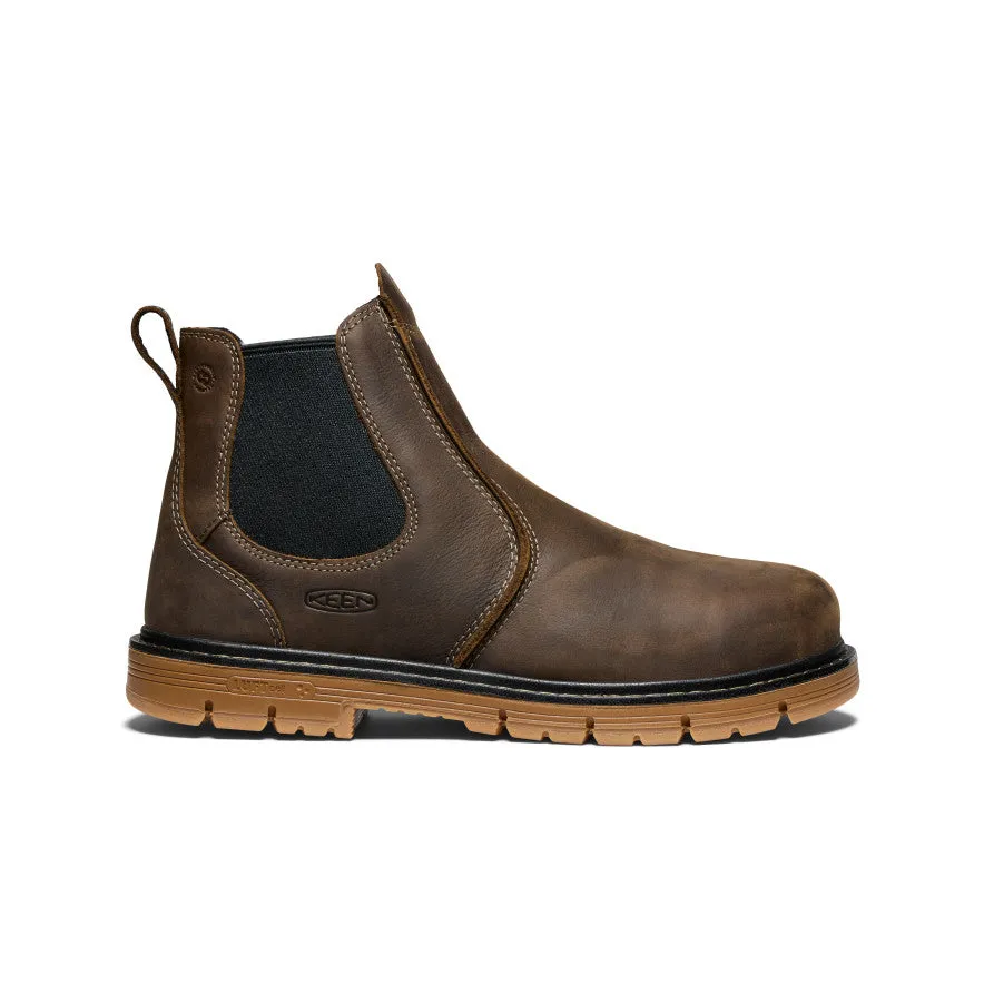 Men's San Jose Chelsea 90 Heel Boot (Aluminum Toe)  |  Cascade Brown/Gum Vegan Cushioned heel