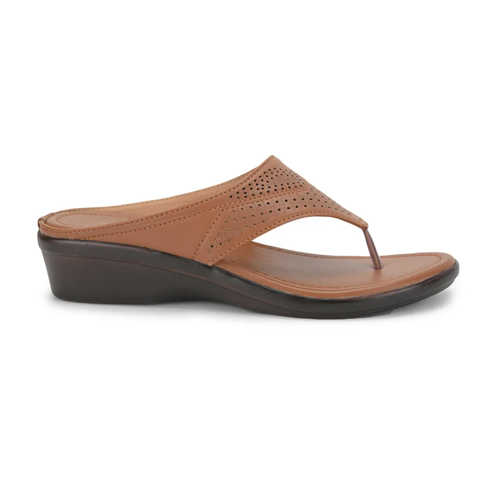 Senorita Casual (Tan) Slipper For Ladies LAF-1103 By Liberty Durable Construction