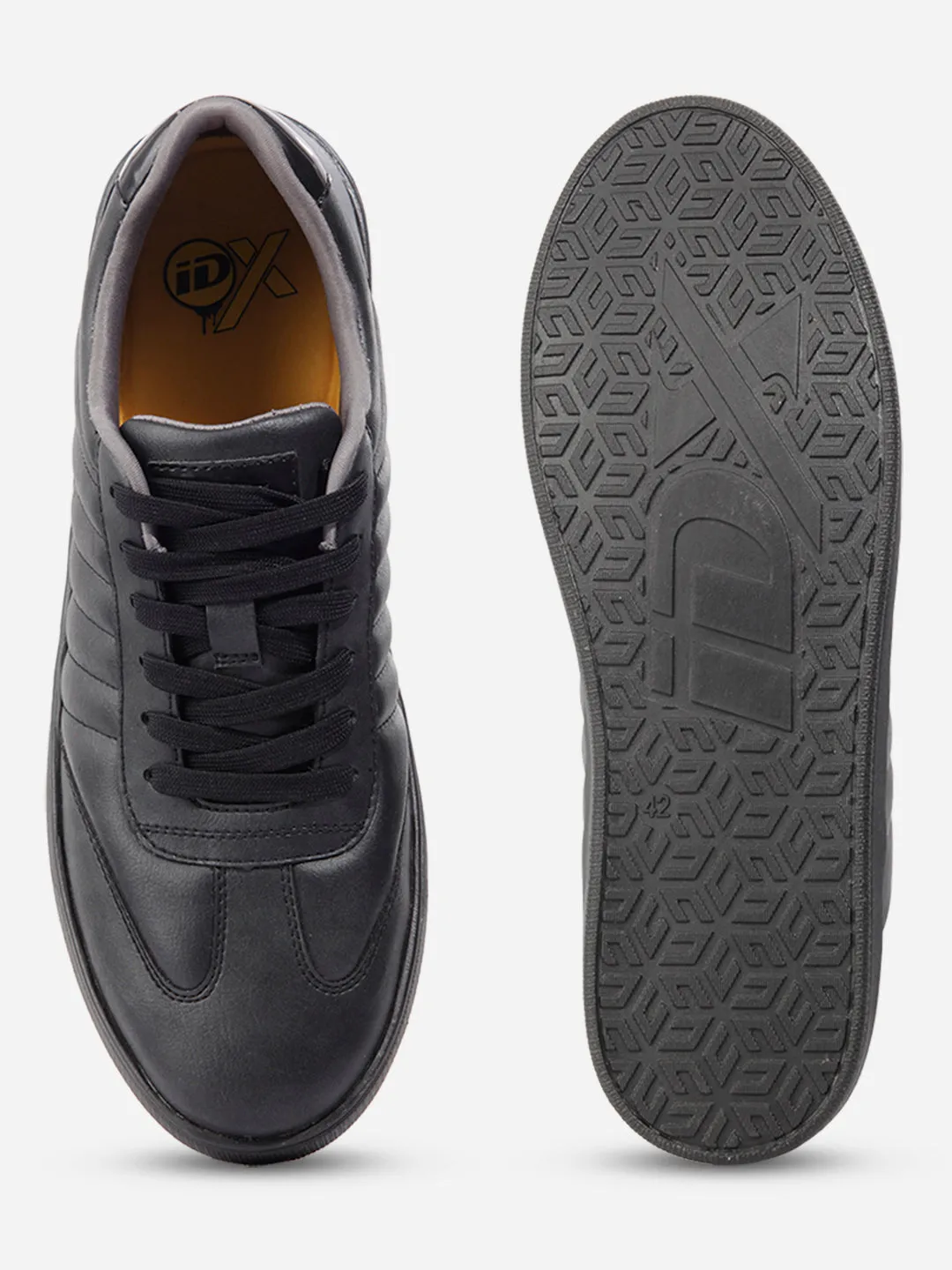 Men's Black Lace Up Sneakers IX6020 Agility Control