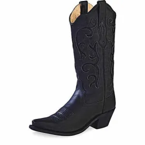 Old West Black Snip Toe Ladies' Boot Reinforced Form Weekend Wanderer Padded Interior Work Commute