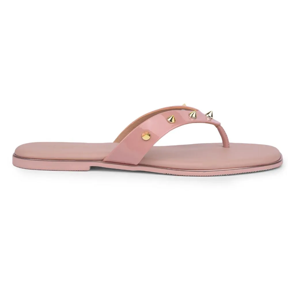Tech Knit Block Walk Senorita Casual Peach Flat Slippers For Women STY-48E By Liberty