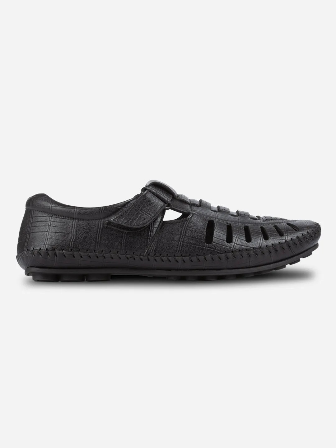 Cushioned Base Health Focused Night Out Men's Black Huarache Sandal (IX5014)