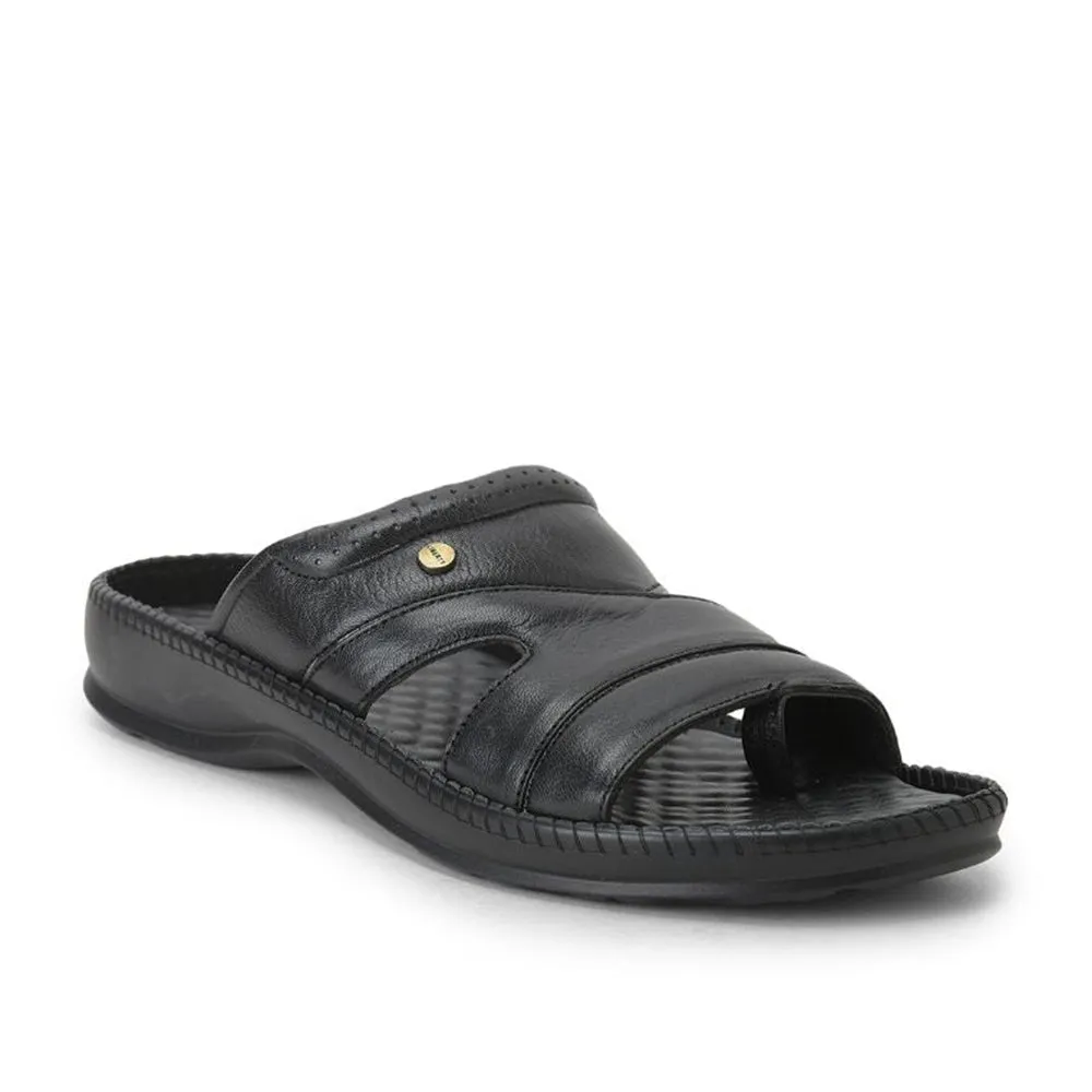 Elegant Footwear day use COOLERS Casual (Black) Slippers For Men STEAMER-02 By Liberty