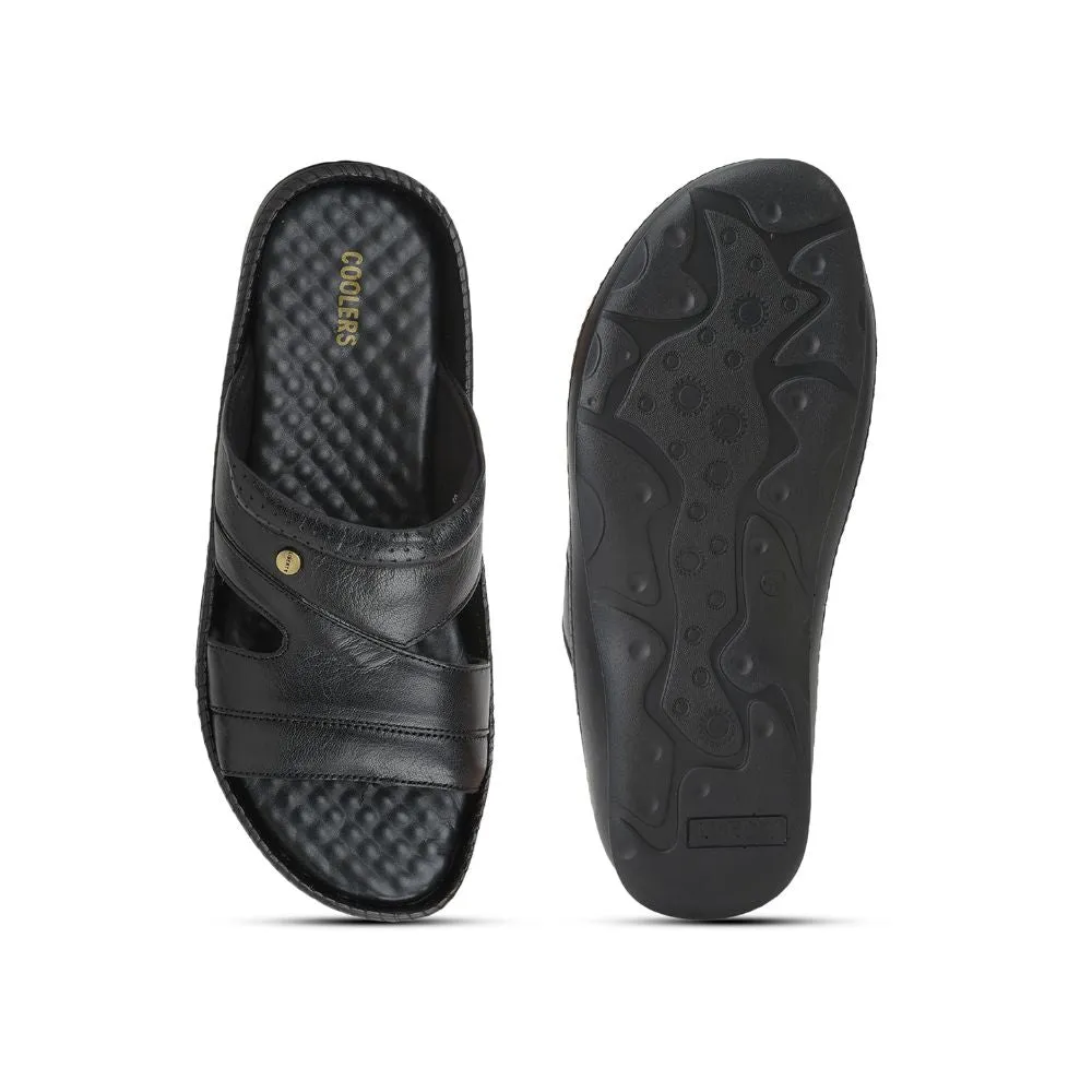 Ankle Support COOLERS Casual (Black) Slippers For Men STEAMER-02 By Liberty